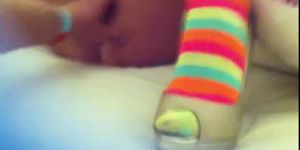 Skinny Brunette In Rainbow Socks Fucked Hard Porn Videos