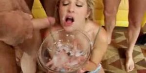 Blonde Collects Cum In A Wine Glass Porn Videos