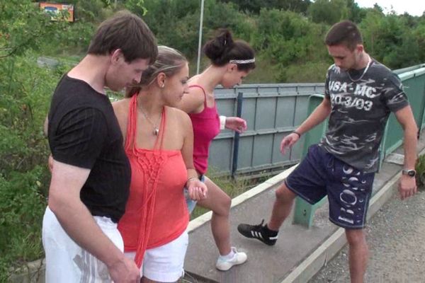 Public GROUP sex ORGY with BIG tits Part 1